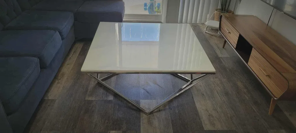 Square White Marbel modern Coffee Table image indicator(4)