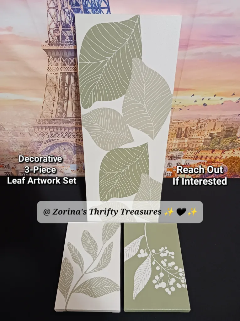 🍃 Decorative 3-Piece Leaf Artwork Set