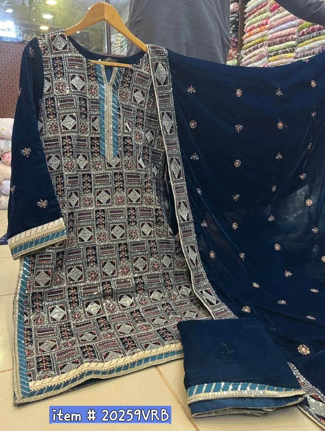 Velvet Embroidered Salwar Kameez image indicator(5)