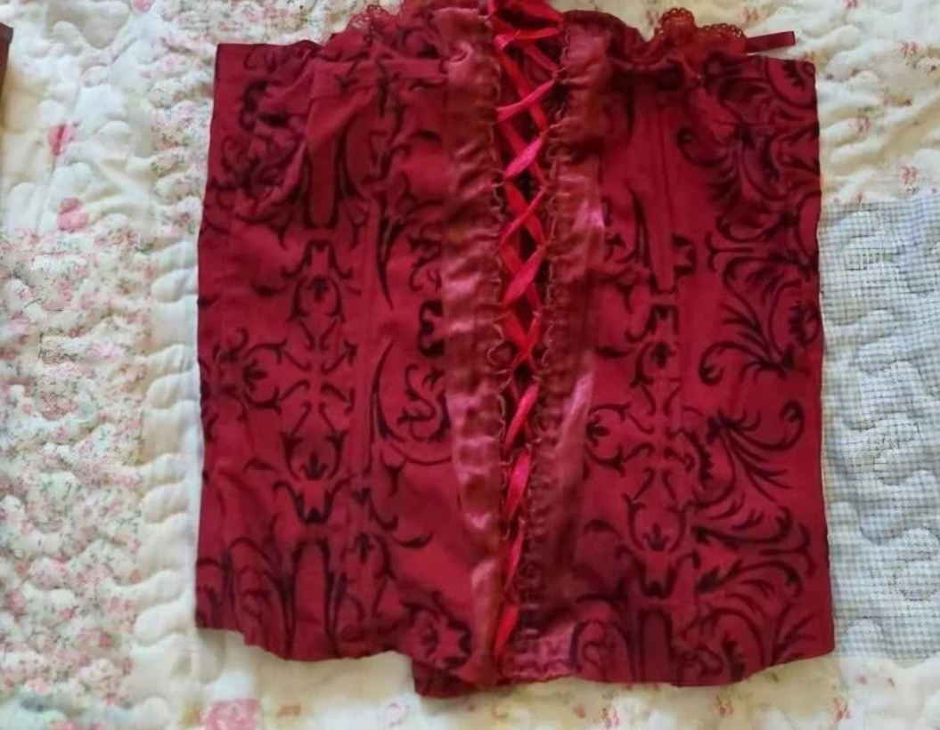 Red & Black Corset Top