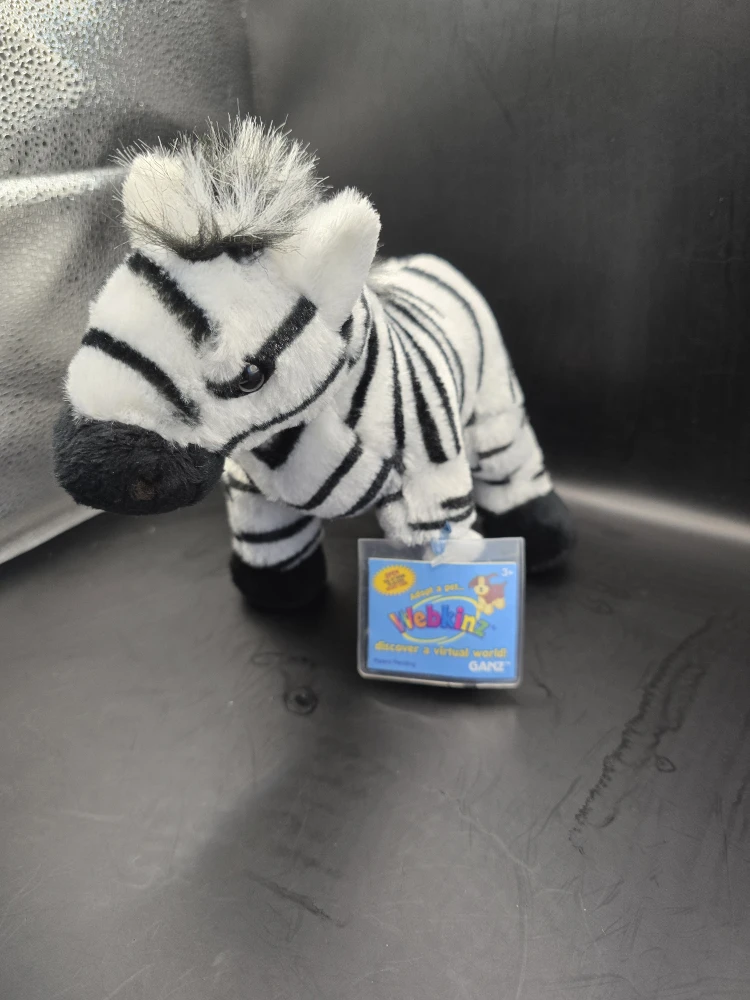 New Ganz Webkinz Zebra HM163 Plush Toy Unused Code - photo 2