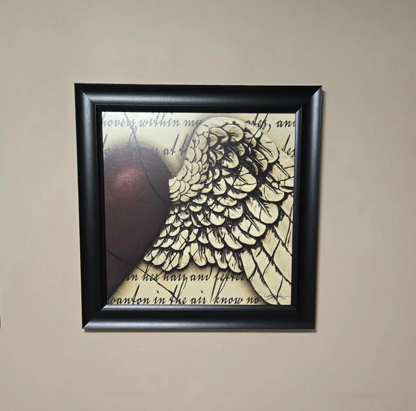 Angel Wings & Heart Framed Art image indicator(3)