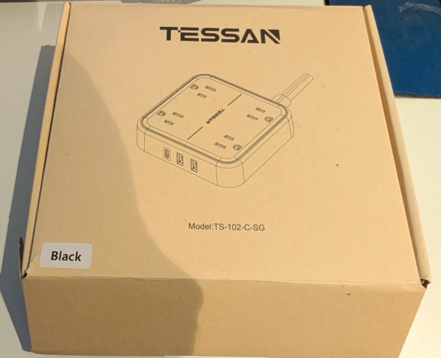 New TESSAN Power Strip with USB - Black thumbnail