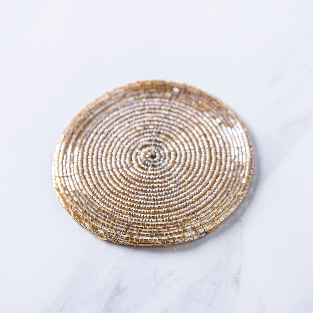 Brand New Glitz Beaded Coaster (12) and Napkin Ring (12) Set!