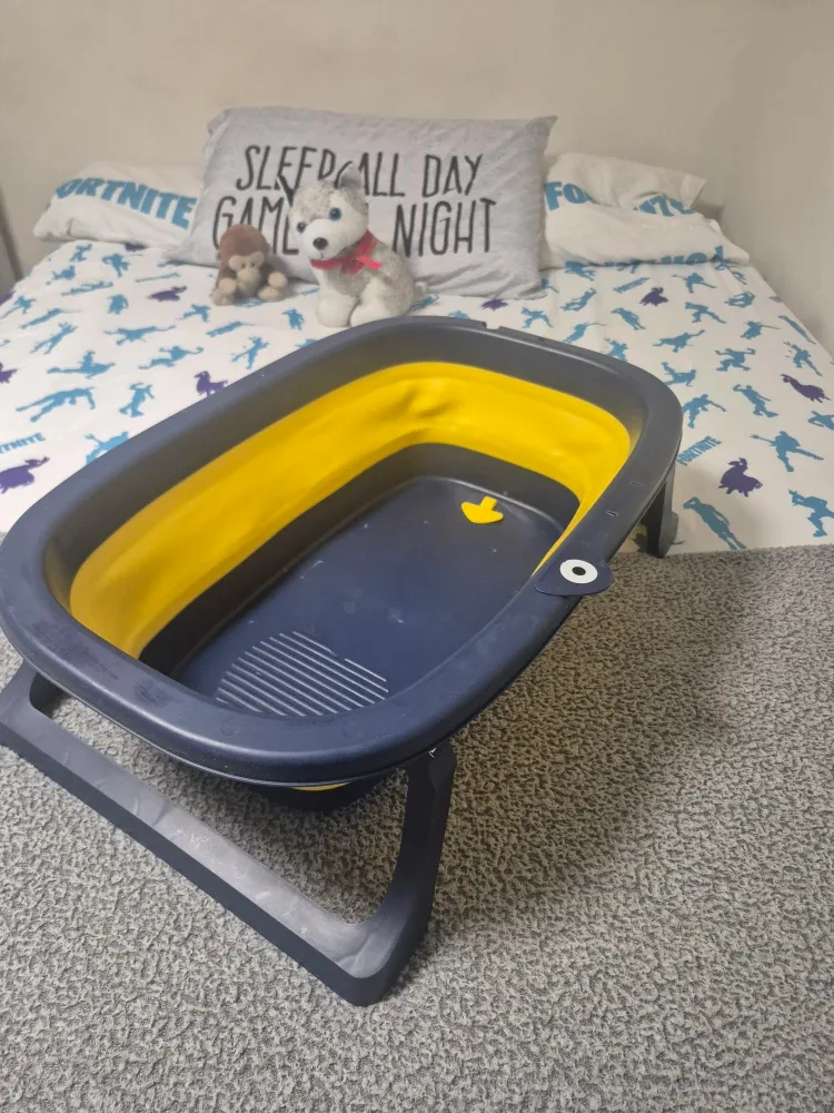 Collapsible Baby Bathtub - Blue & Yellow