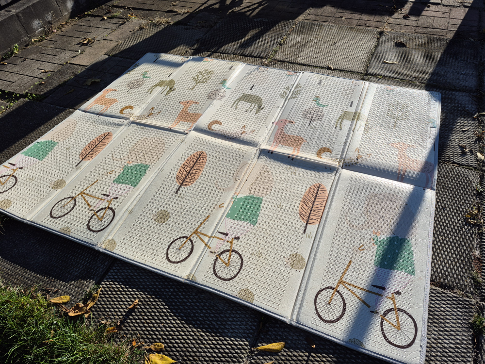 Kids Play Mat with Forest & Bicycle Design