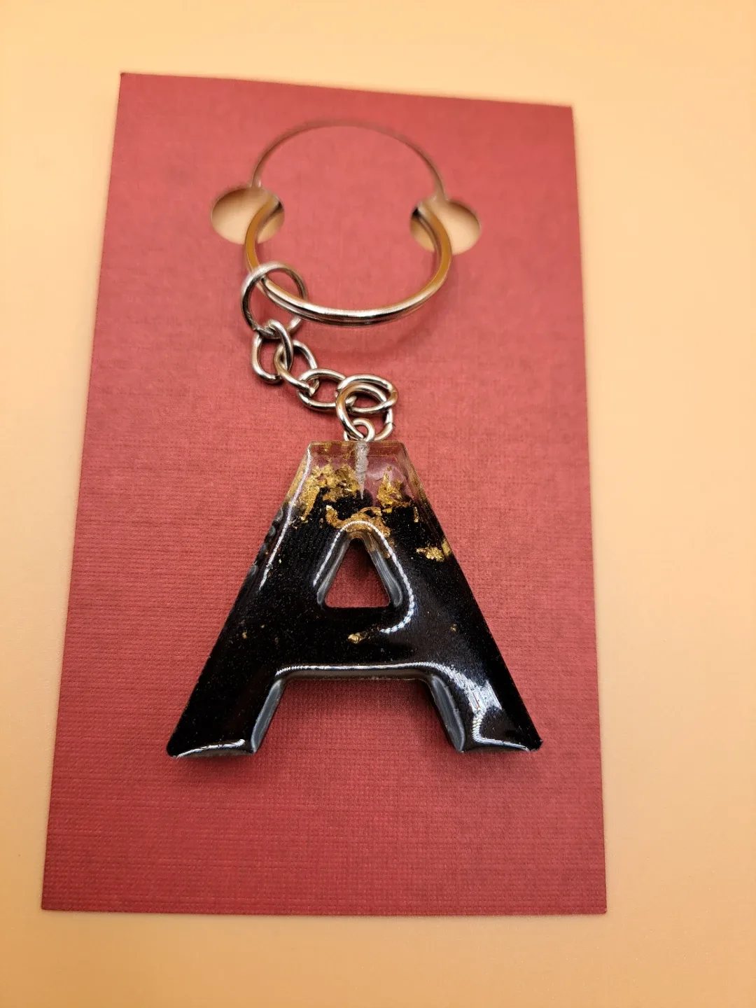 Handmade Resin Initial Keychain image indicator(2)