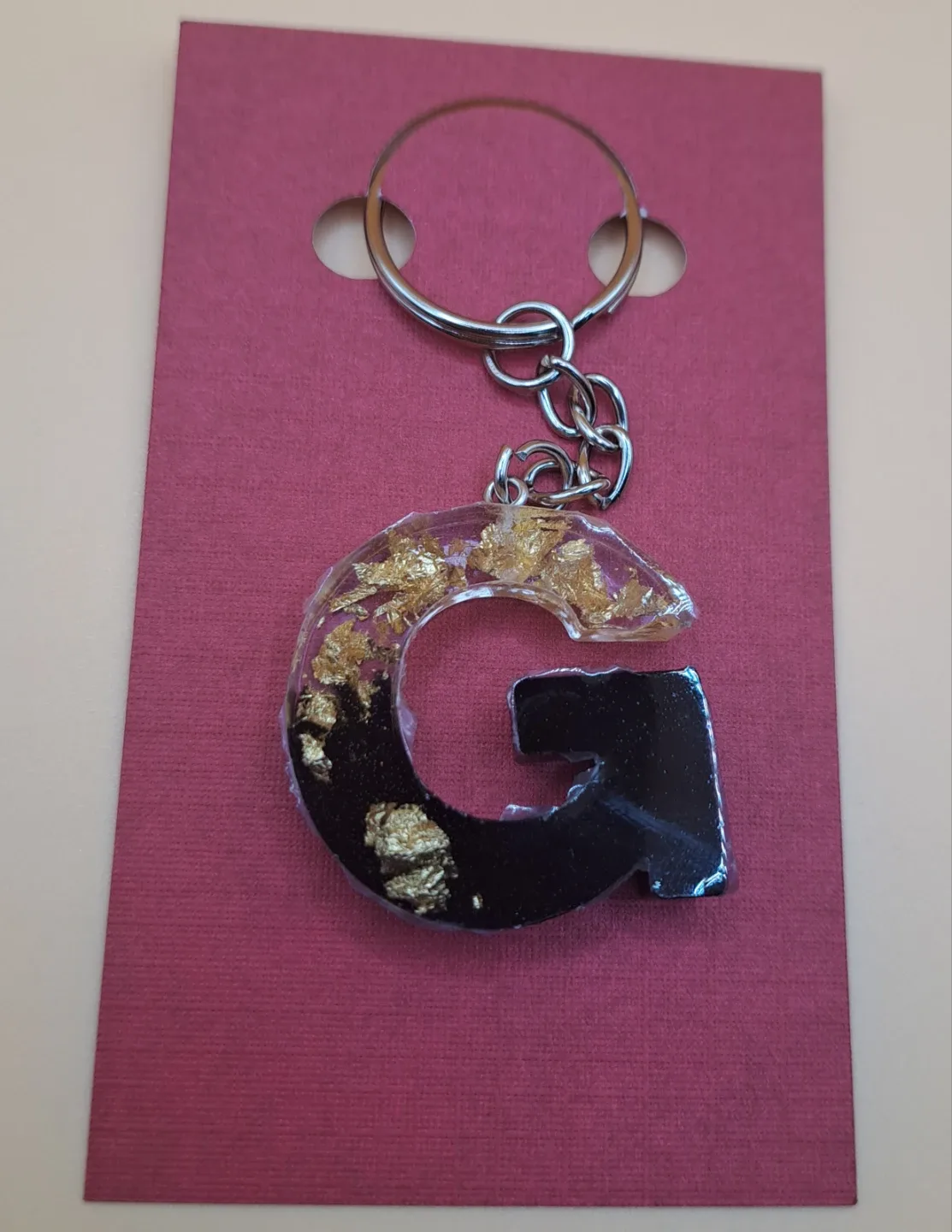 Handmade Resin Initial Keychain image indicator(4)