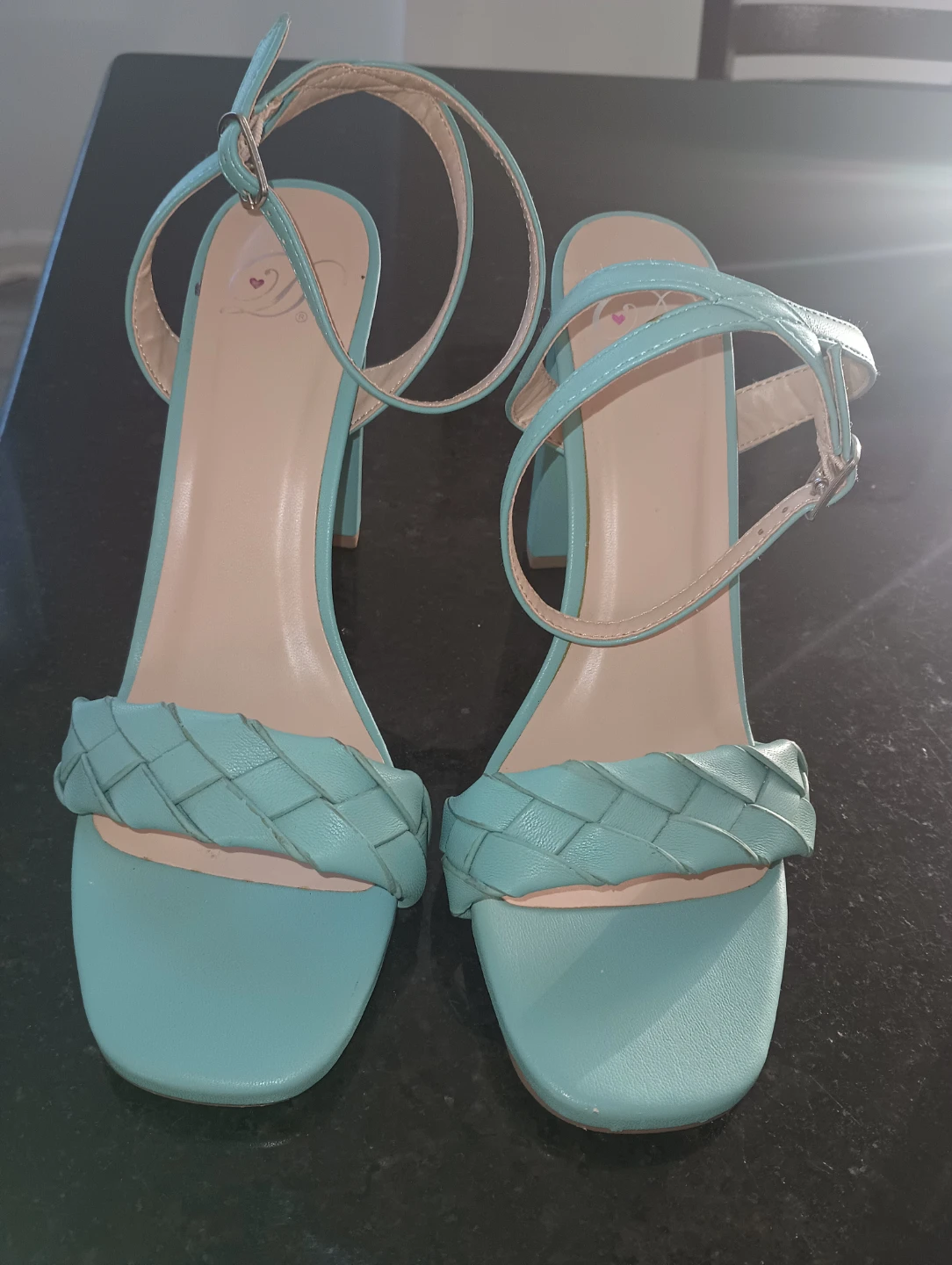 DREAM PAIRS Turquoise Woven Heels - photo 3