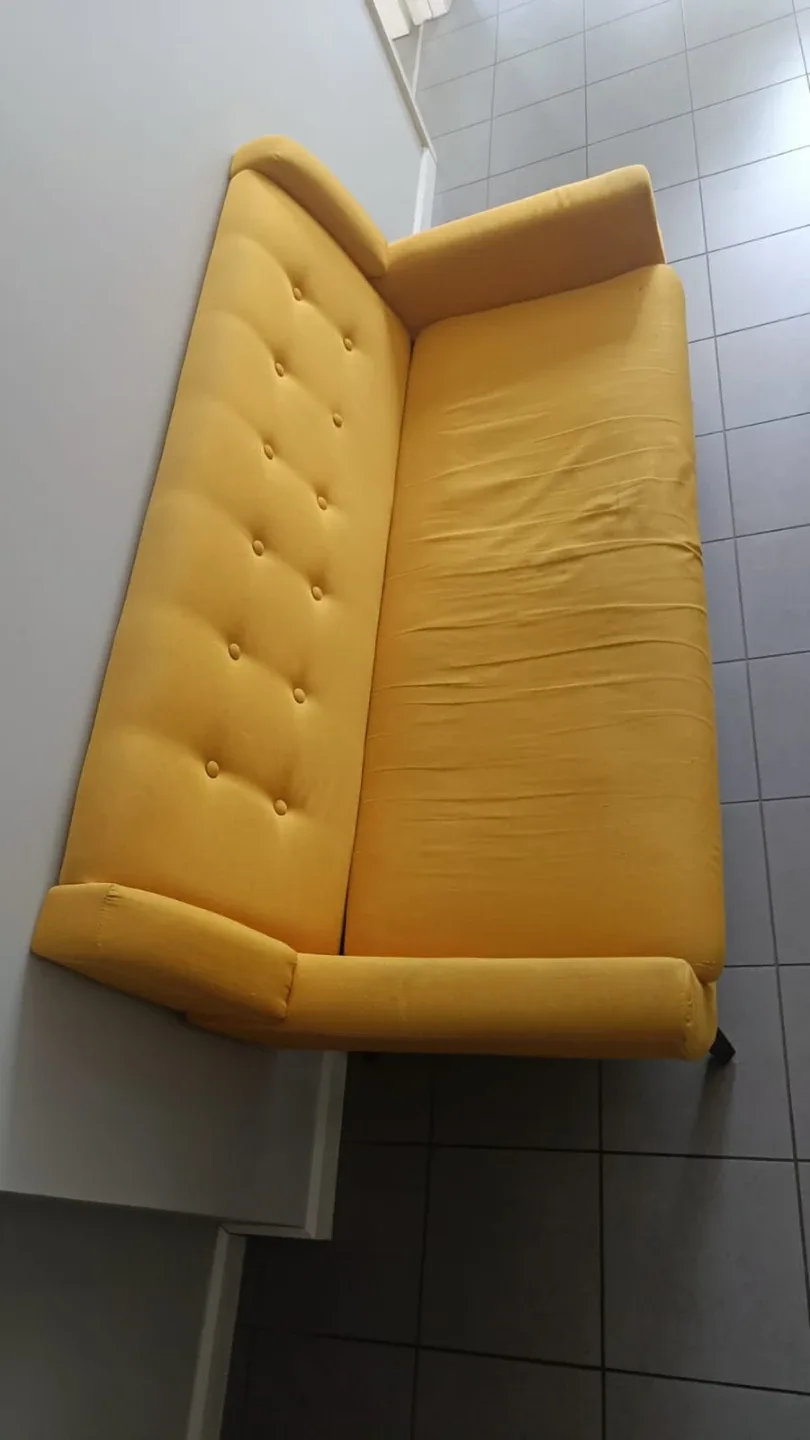 Yellow Tufted Sofa 3 piece living room set image indicator(2)