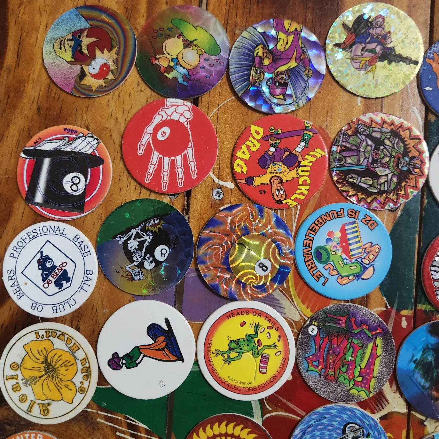 90s Pogs Lot -  56 Milkcaps and 3 Slammer image indicator(2)