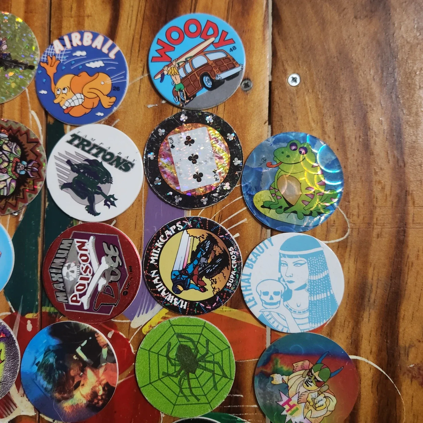 90s Pogs Lot -  56 Milkcaps and 3 Slammer image indicator(4)