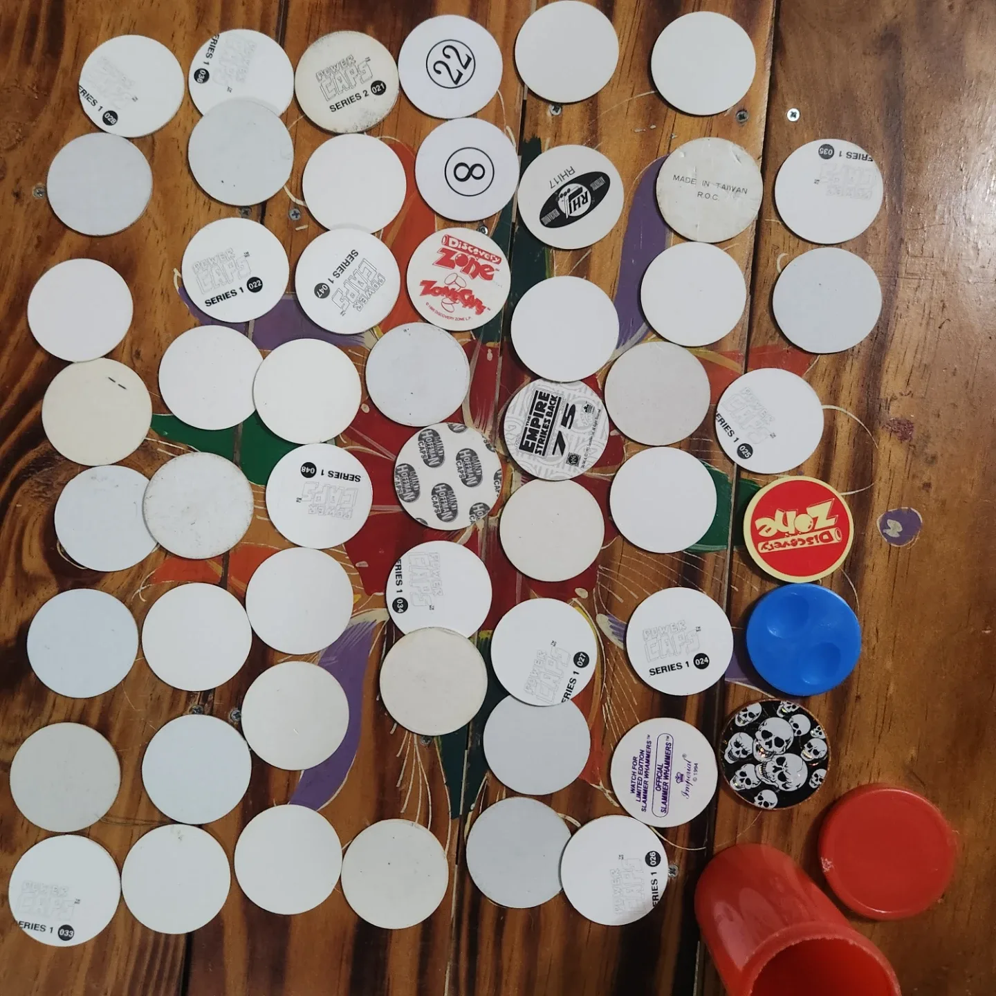 90s Pogs Lot -  56 Milkcaps and 3 Slammer image indicator(6)