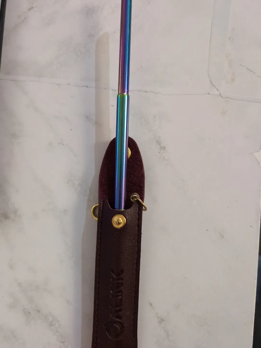 Collapsable Straw with Leather Case