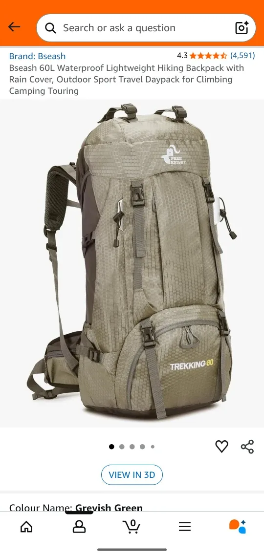Trekking 60L Hiking Backpack - Grevish Green image indicator(4)