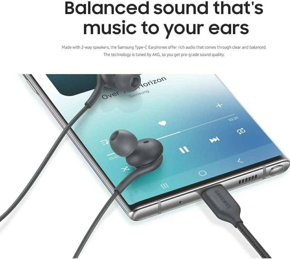 Samsung EO-IC100BBEGUS Corded Type-C Earphones, Black - photo 2