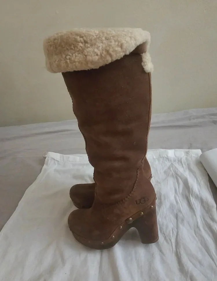 UGG Brown Suede Knee High Boots image indicator(5)