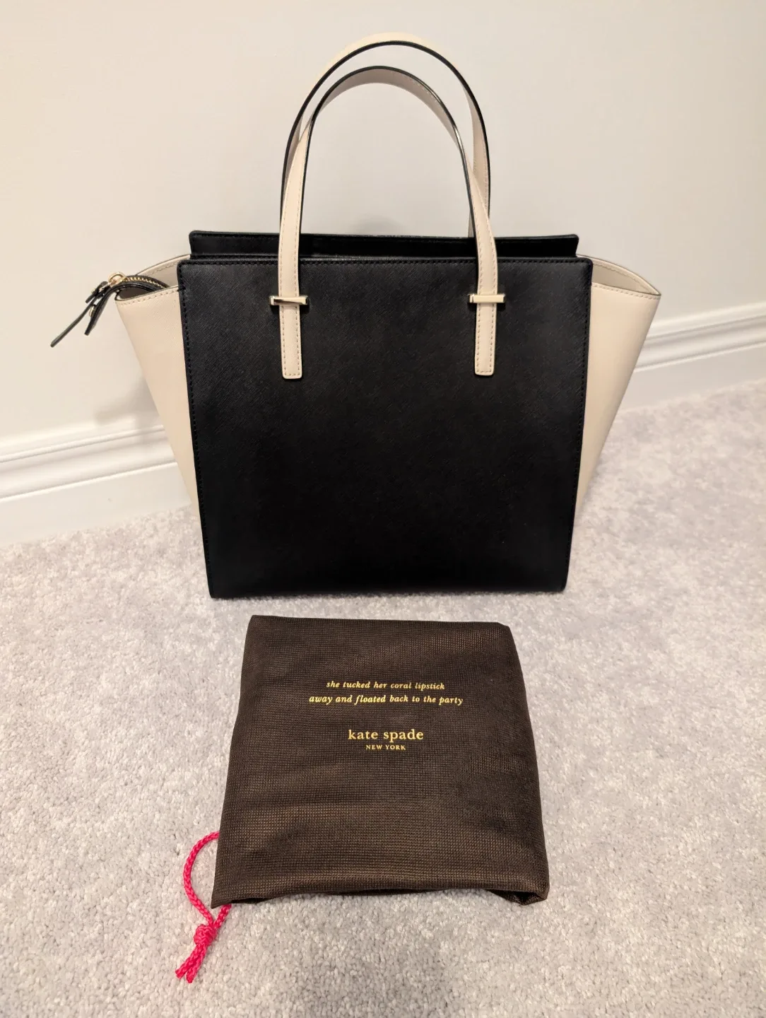 Brand New - Kate Spade Black & Cream Tote Bag image indicator(2)
