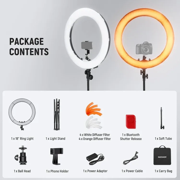 Ring Light 18inch Kit: 55W 5600K Professional LED image indicator(9)