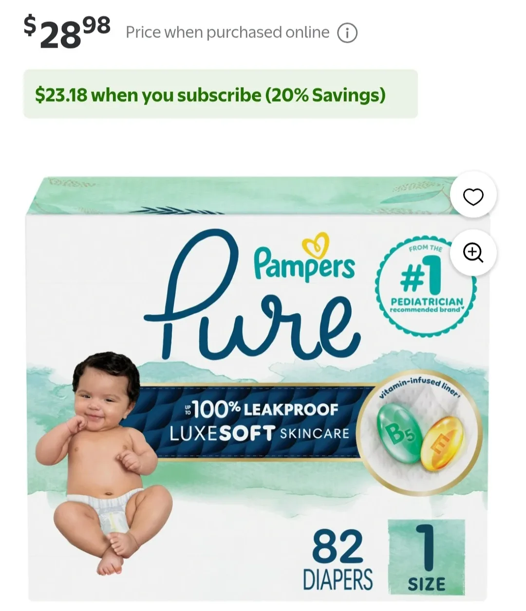 Pampers Pure size 1 diapers image indicator(2)