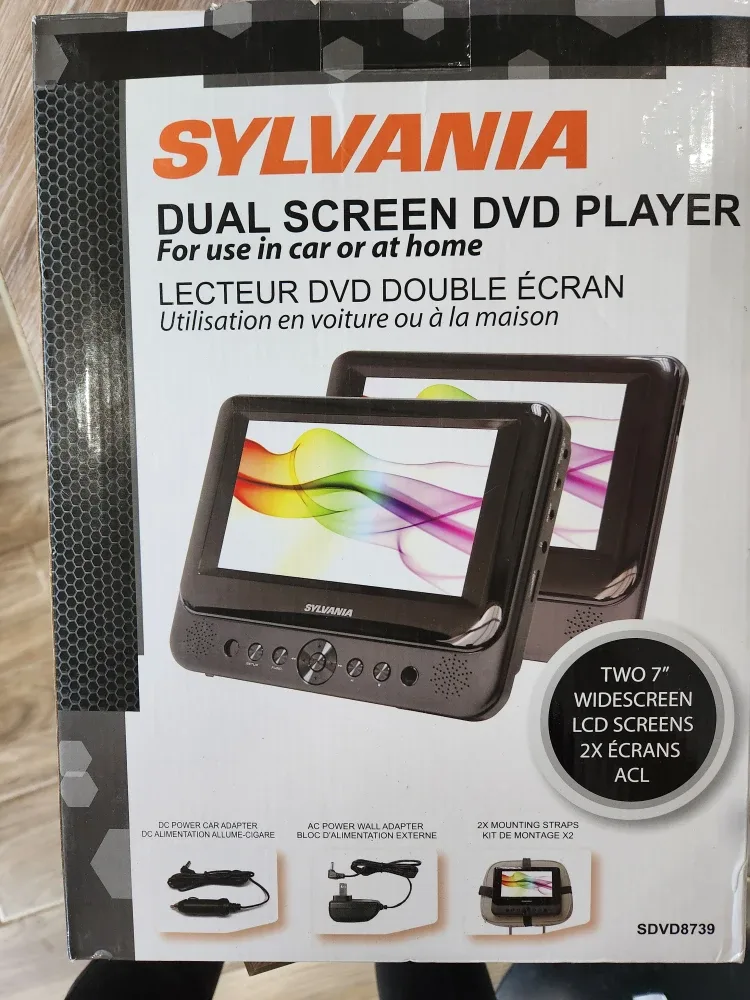 Sylvania Dual Screen DVD Player SDVD8739