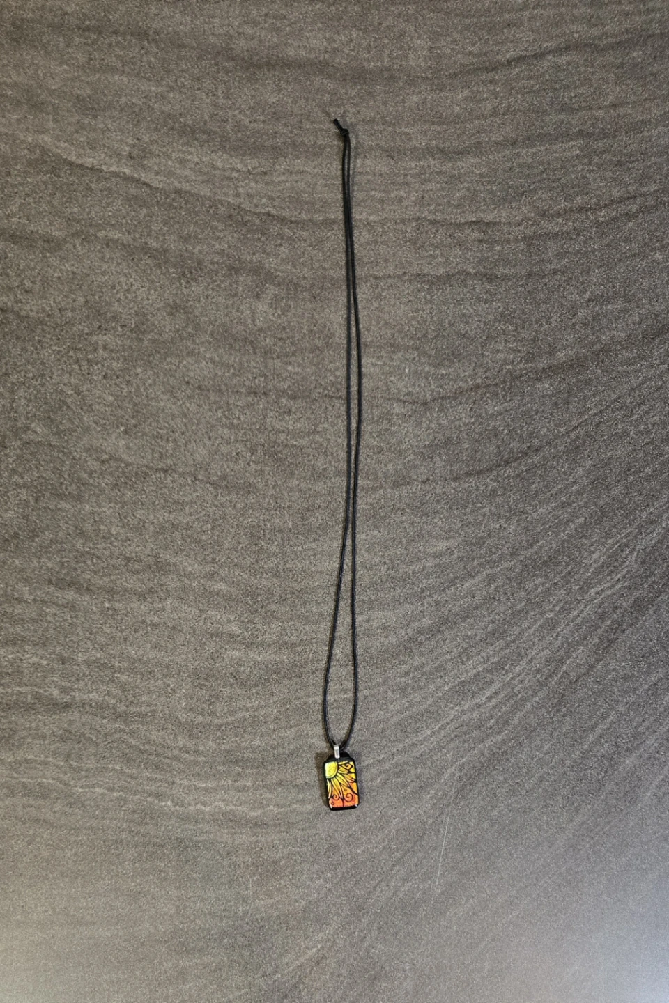 Handmade Fused Dichroic Glass Pendant Necklace - photo 2