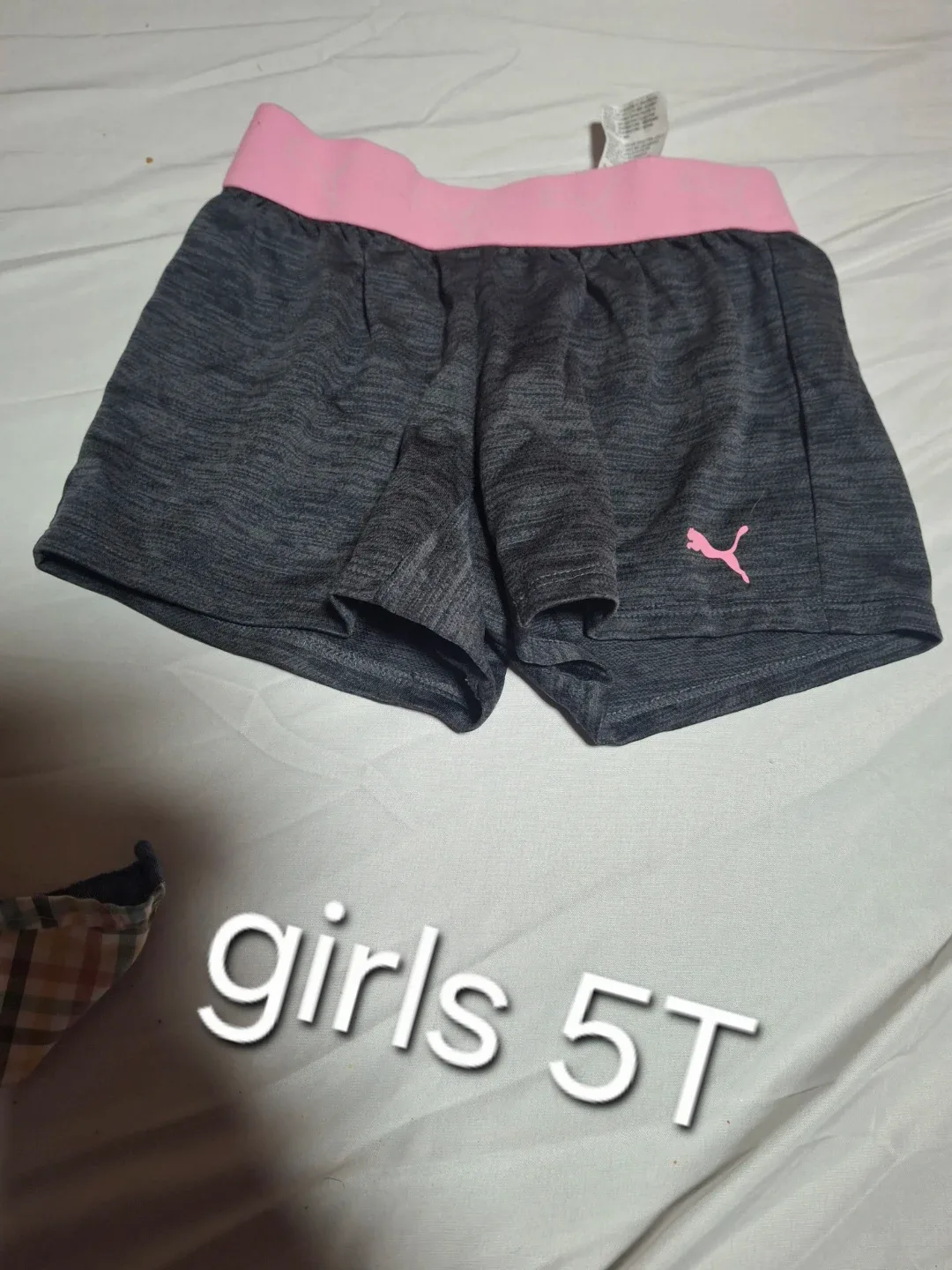 Puma Girls 5T Shorts - Grey & Pink