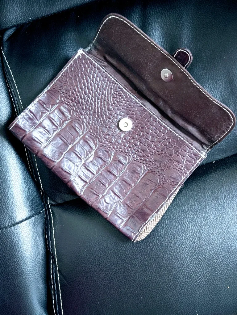 Brown Croc Print Wallet or bag on the belt image indicator(2)