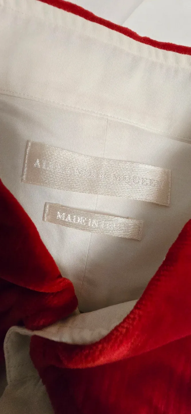 Alexander McQueen White & Red Accent Shirt - Size 50 image indicator(5)