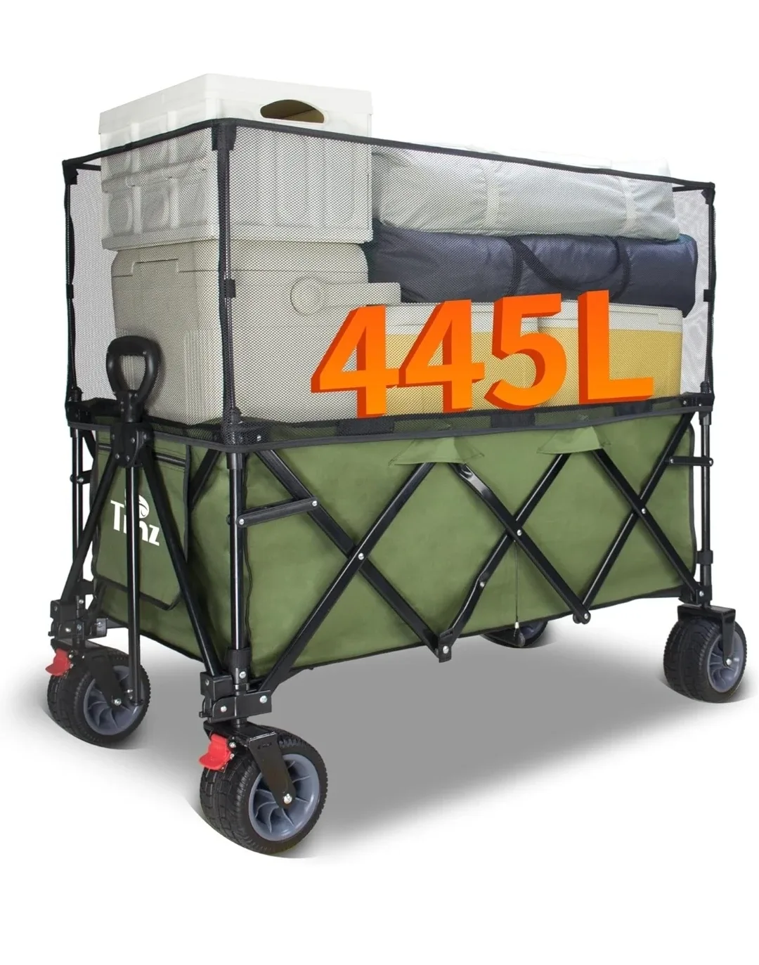 TMZ Collapsible Wagon 445L XL Outdoor Utility Cart | All-Terrain