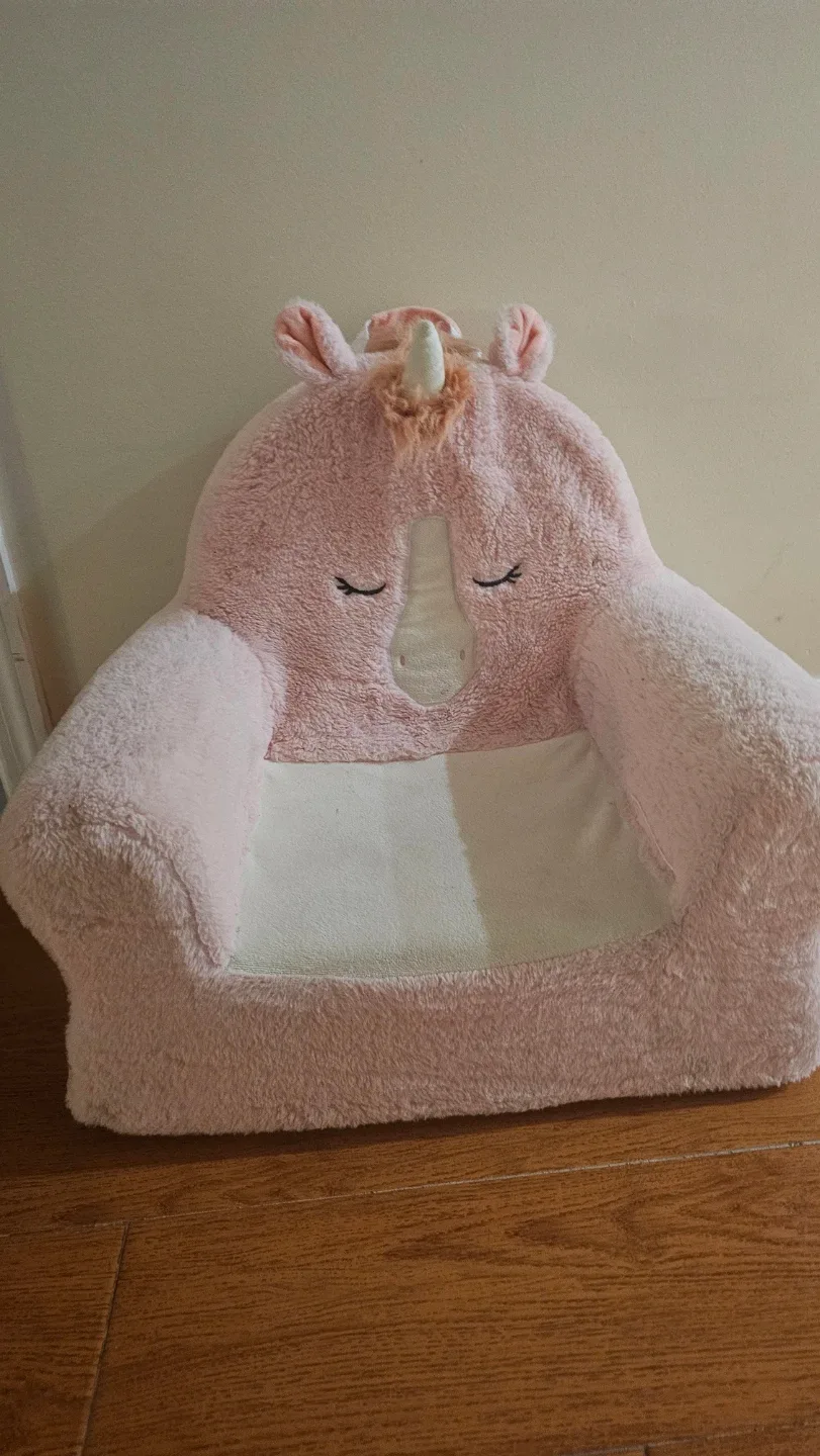 Pink Unicorn Plush Kids Armchair 🥕 image indicator(2)
