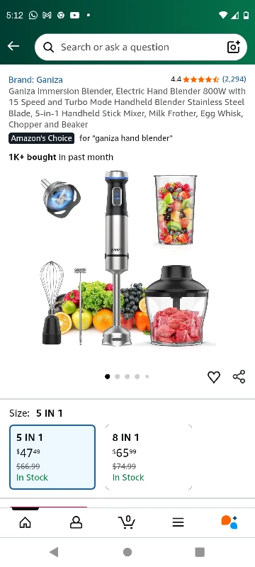 Ganiza Hand Blender 5 in 1 - New in Box