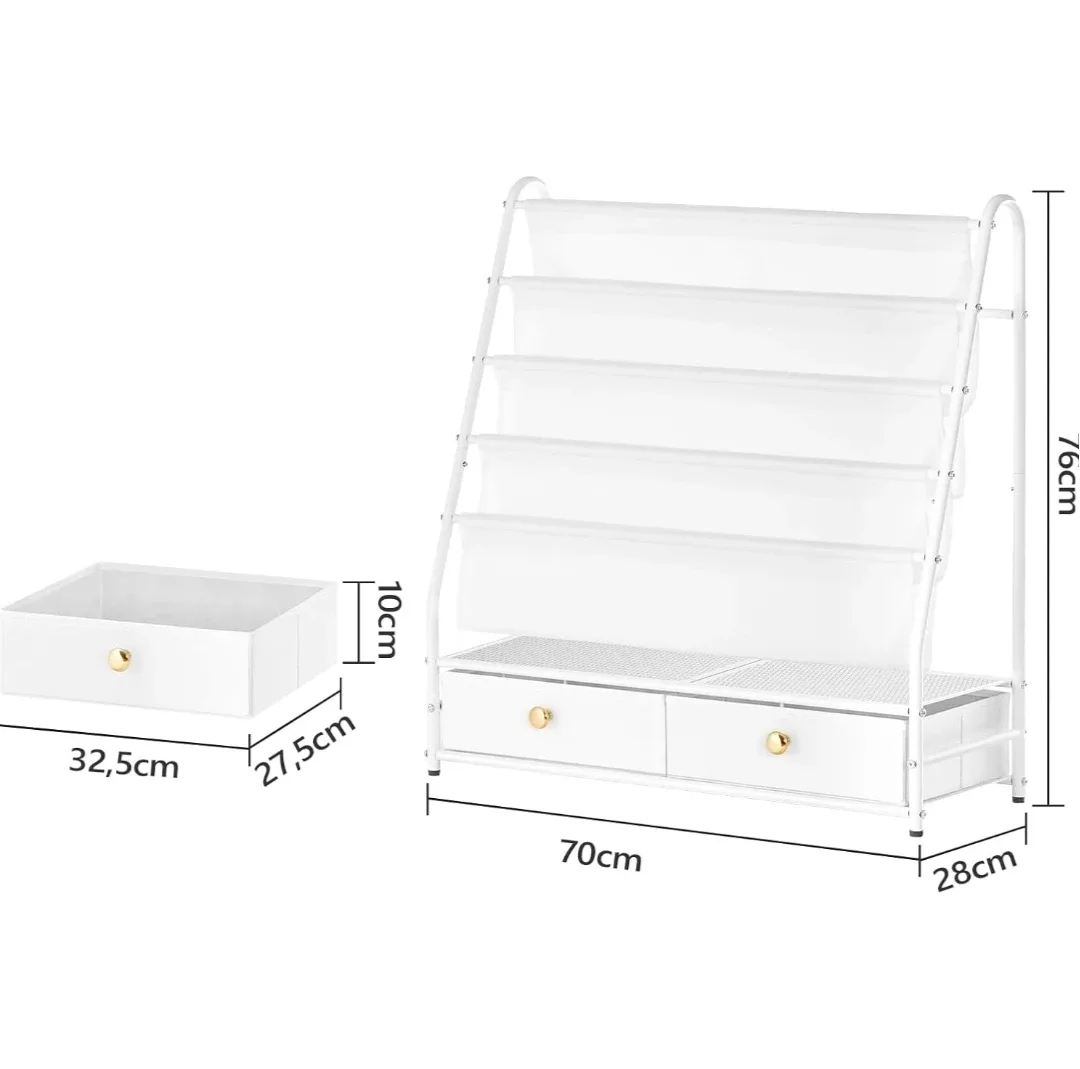 Kids 4-Tier Bookshelf with Fabric Drawers - NEW image indicator(3)