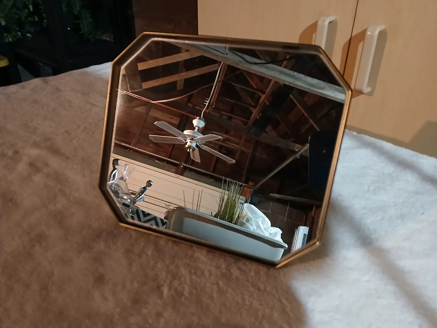 HomeSense Octagon Tabletop Mirror - Gold Frame thumbnail