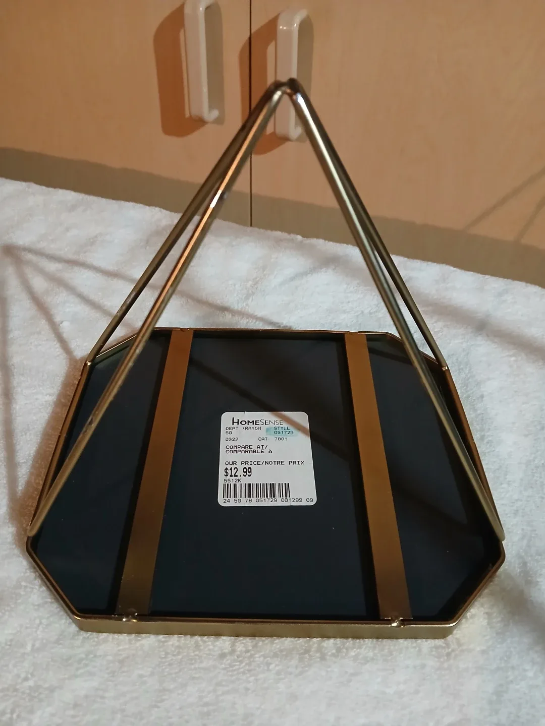 HomeSense Octagon Tabletop Mirror - Gold Frame image indicator(4)