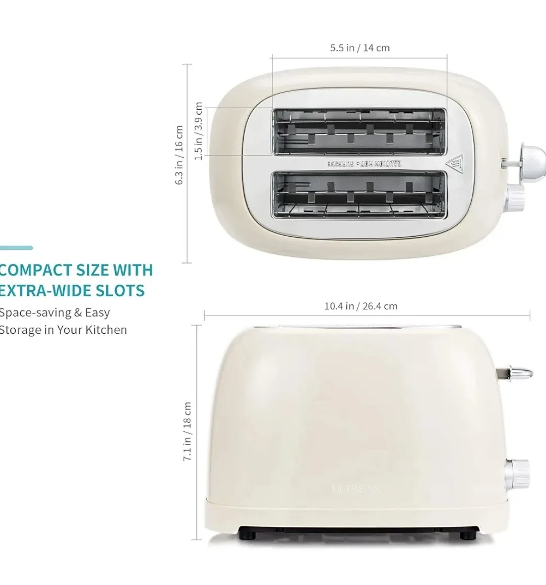 ULTREAN 2-Slice Toaster - Retro Beige image indicator(2)