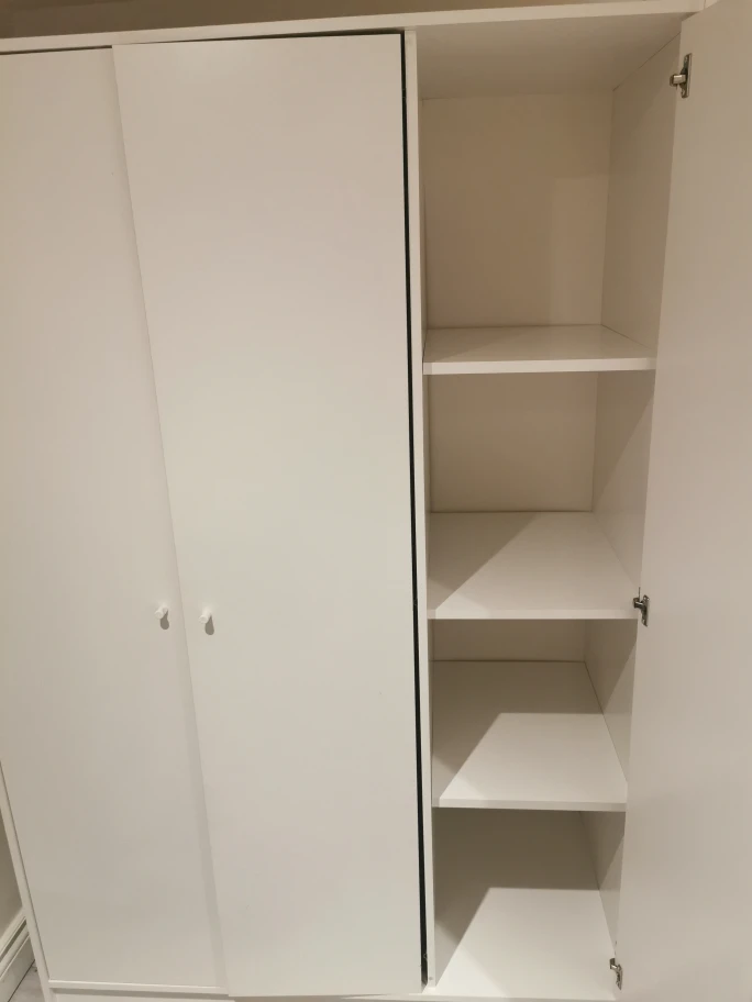 White Wardrobe with Shelves and Rod - photo 2