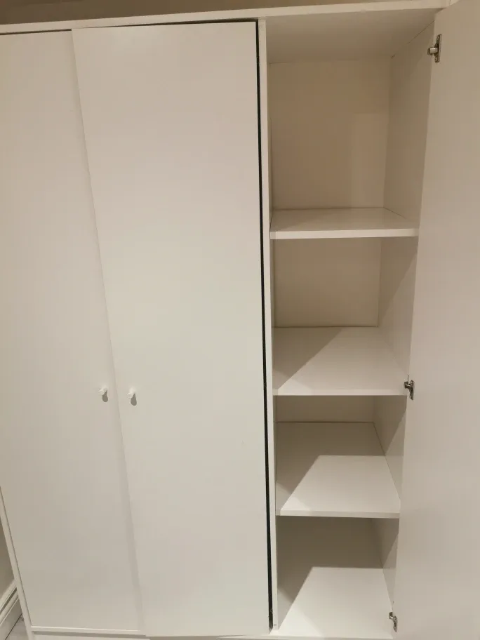 White Wardrobe with Shelves and Rod image indicator(2)