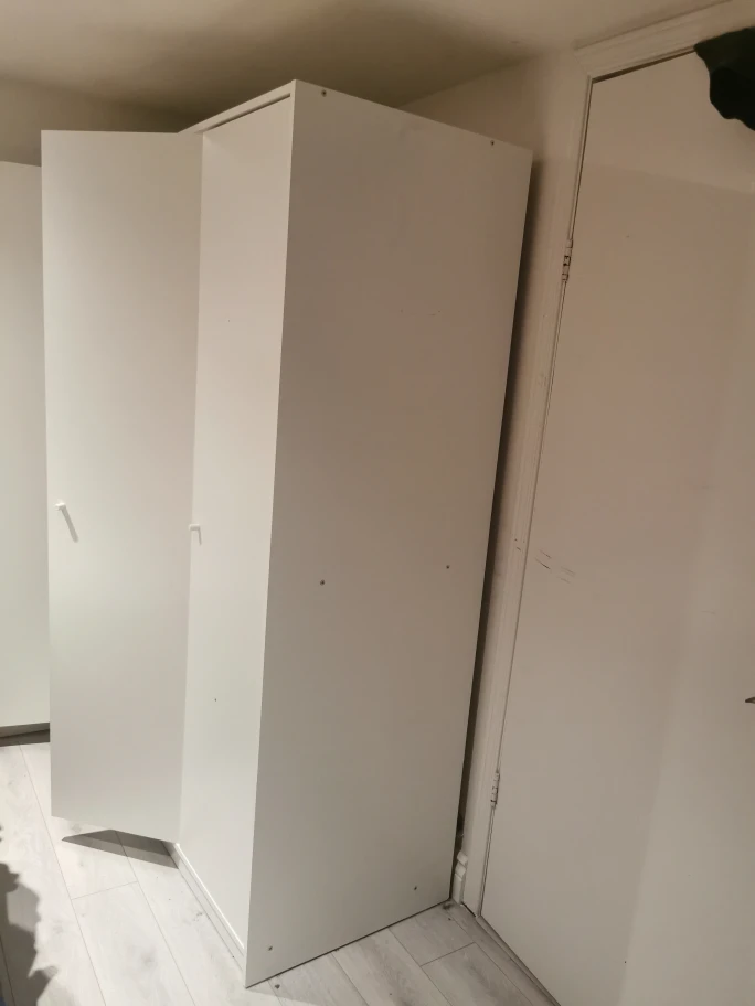 White Wardrobe with Shelves and Rod - photo 3