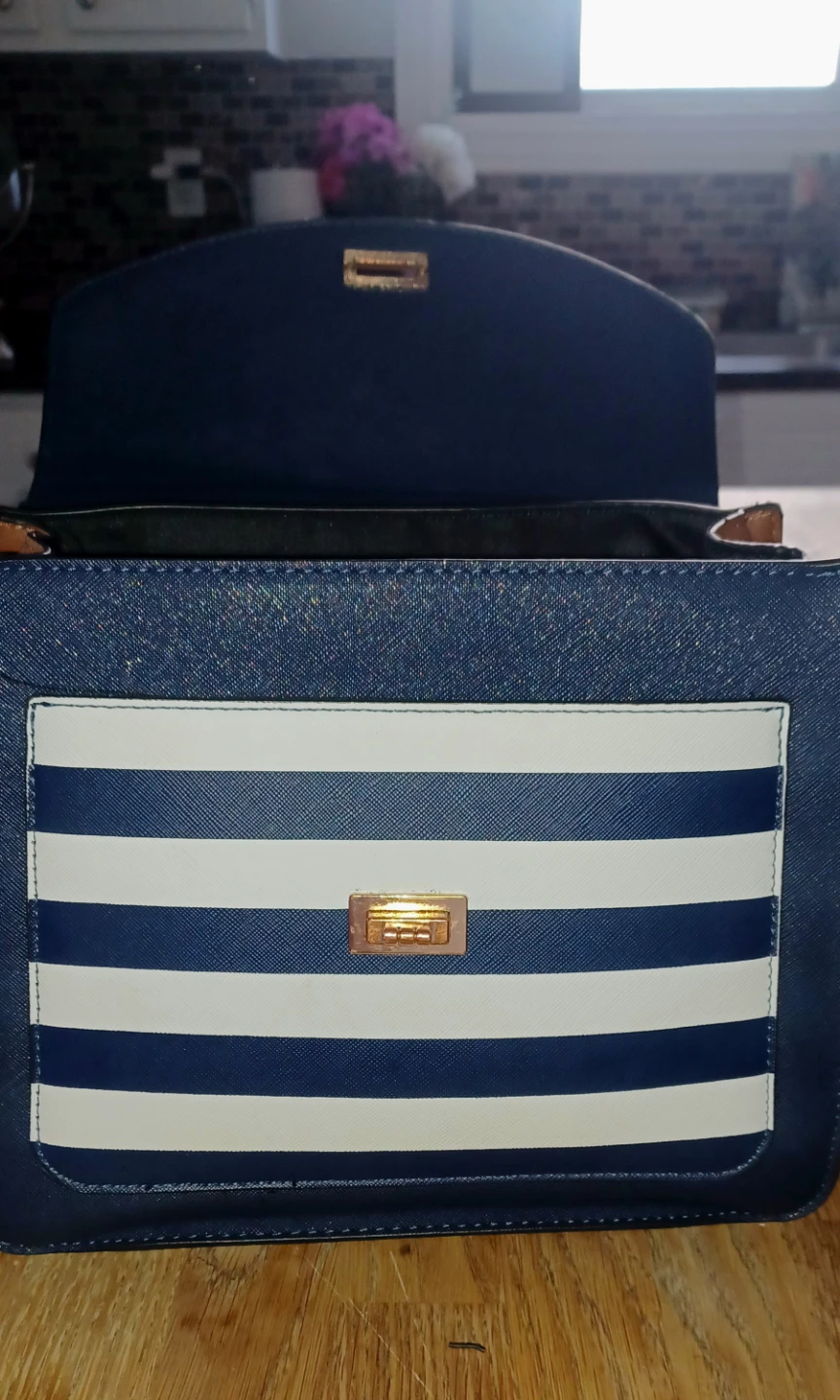 Navy Blue & Brown Shoulder Bag - photo 3