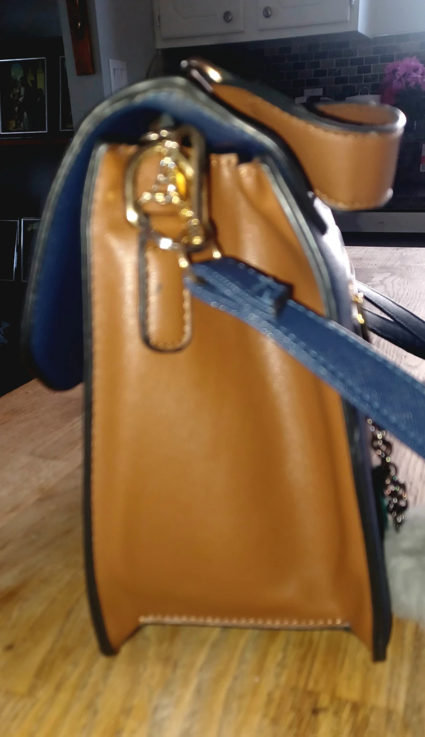 Navy Blue & Brown Shoulder Bag - photo 4