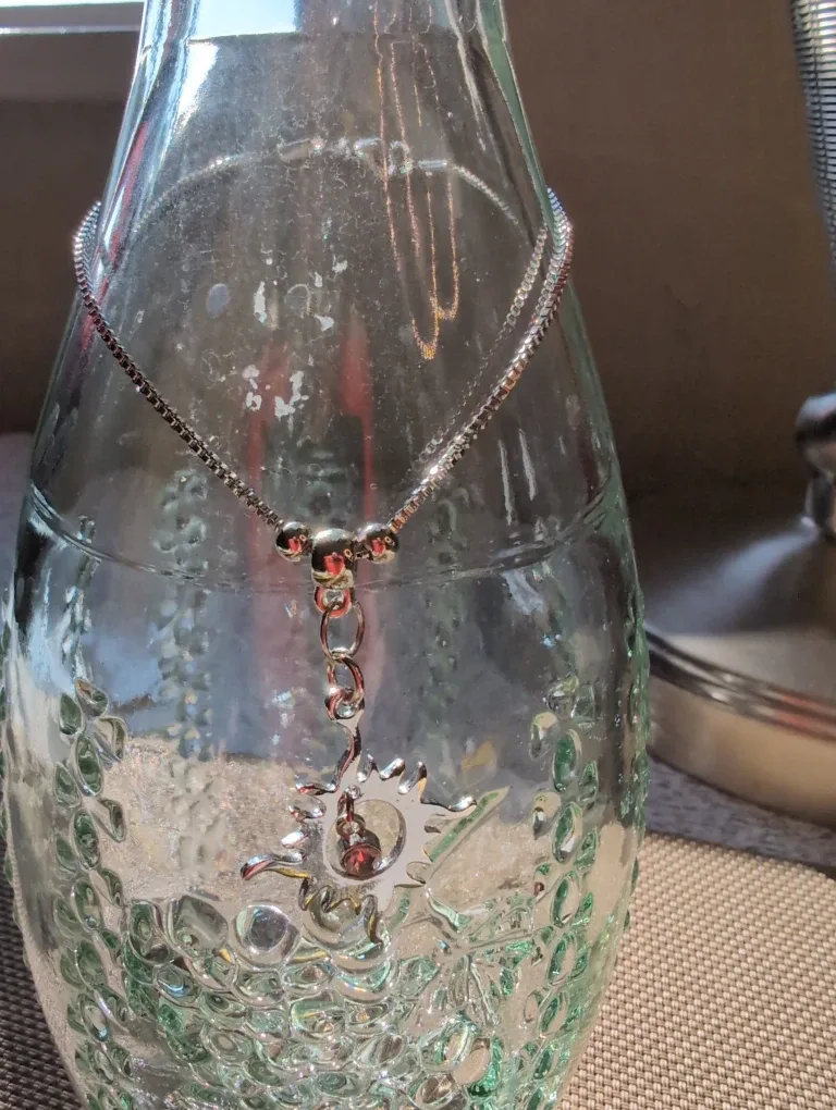 Silver-tone Sun Pendant Necklace