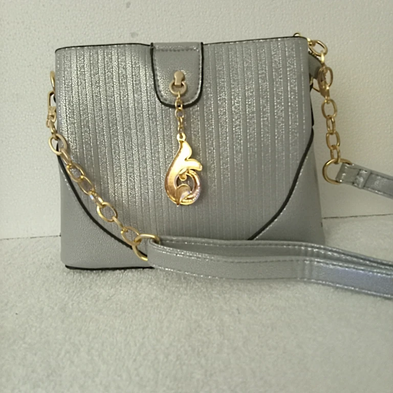 Silver Handbag with Chain Detail - photo 2