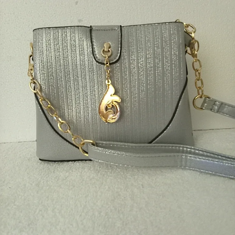 Silver Handbag with Chain Detail image indicator(2)