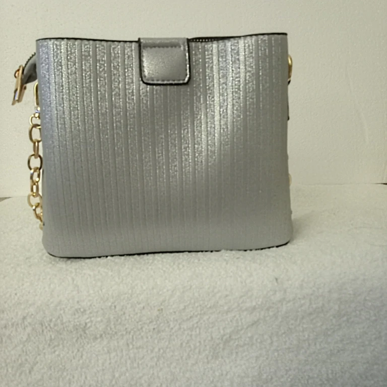 Silver Handbag with Chain Detail - photo 3