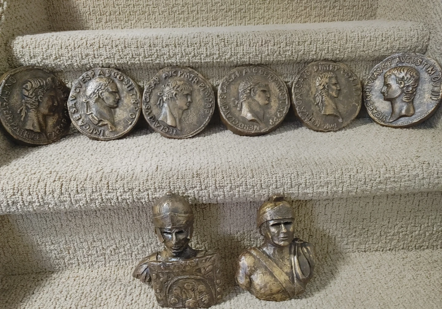 Roman Emperor Busts & Coins - Bronze Finish