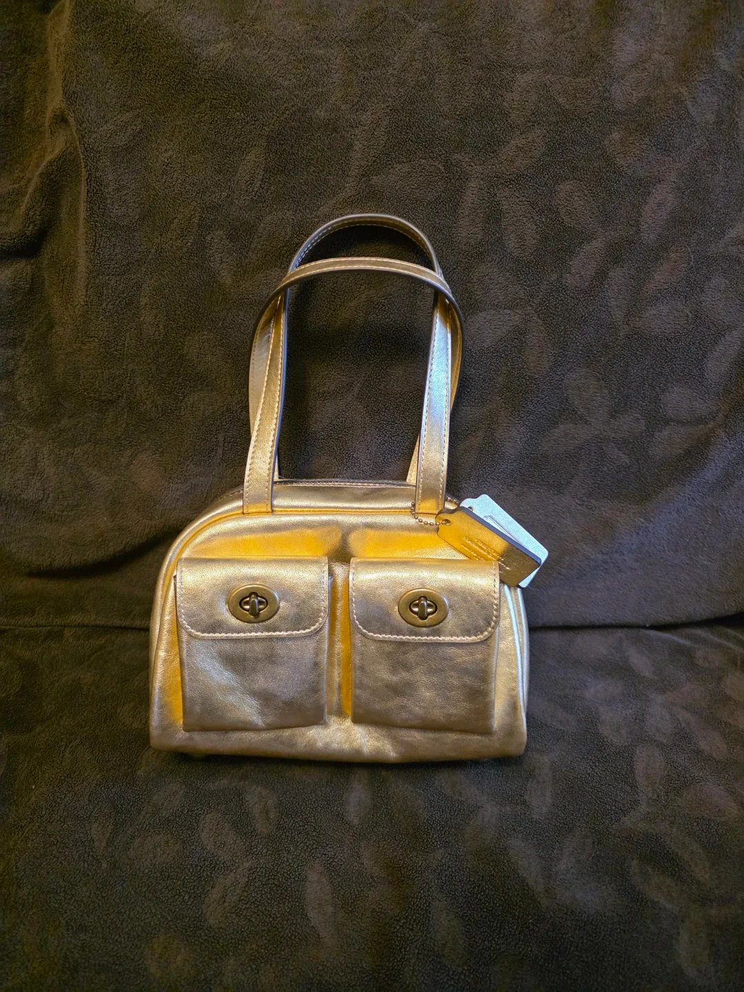 Coach Bag: Twin Turnlock 20 In Light Gold - Limited Edition