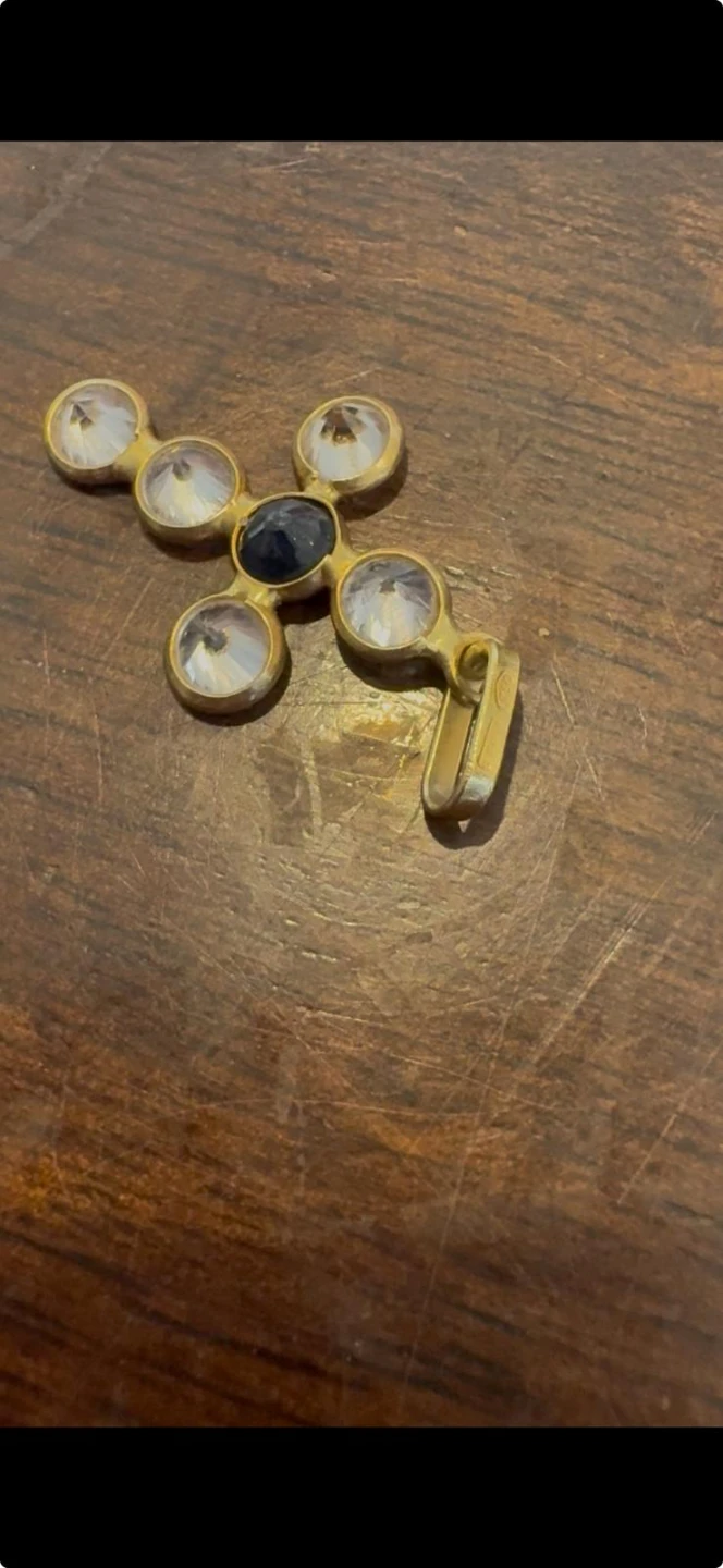 Gold Cross Pendant with Gemstones