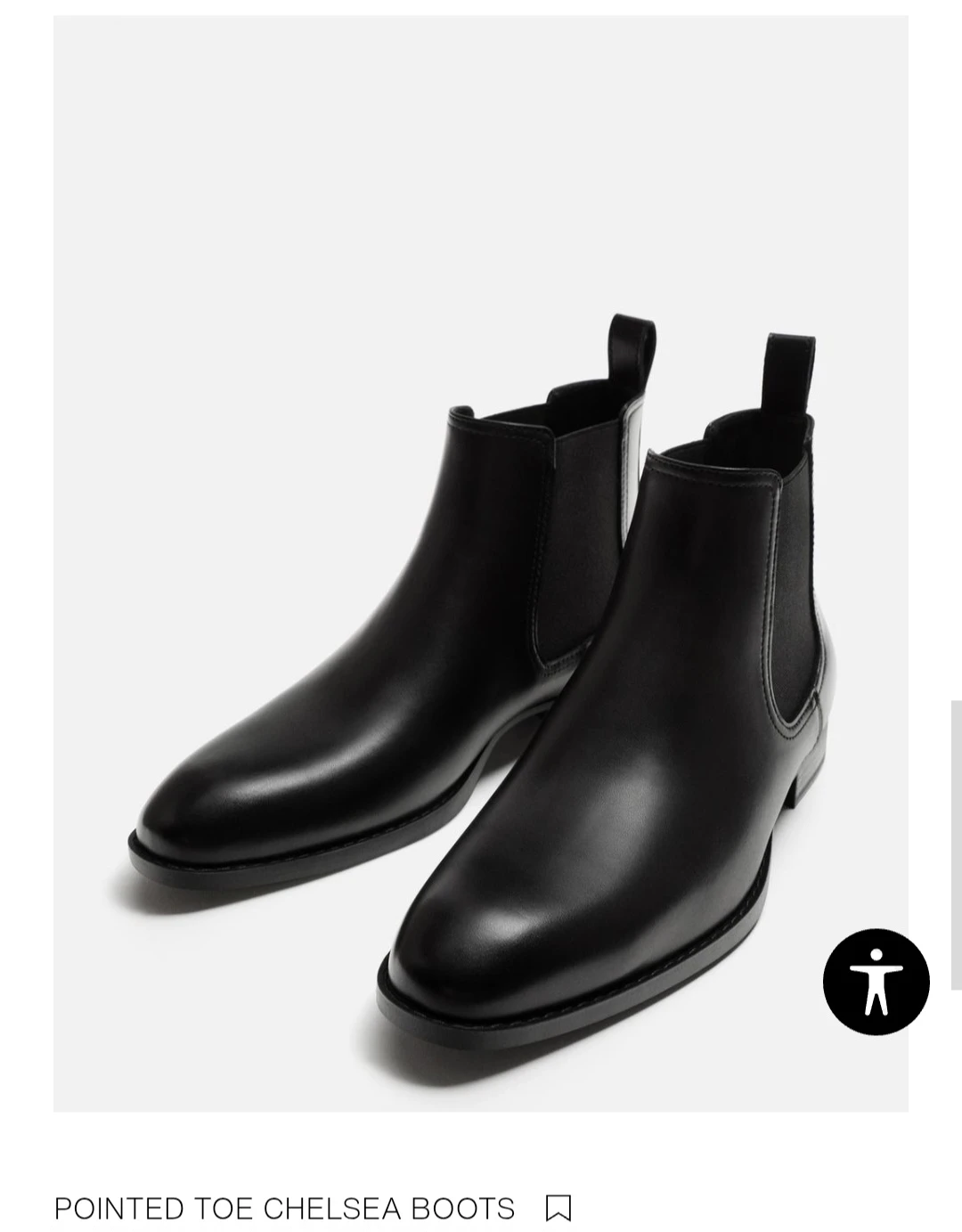 Zara Man Pointed Toe Chelsea Boots (39 or size 6)