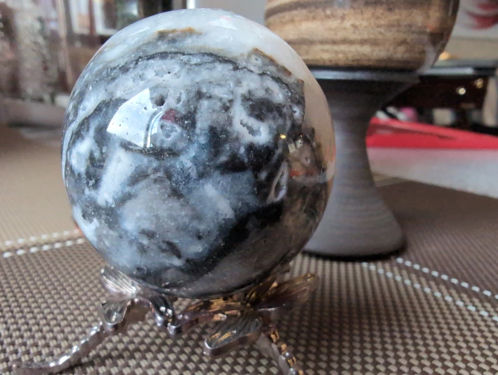 Crystal Geode Sphere with Stand - photo 4